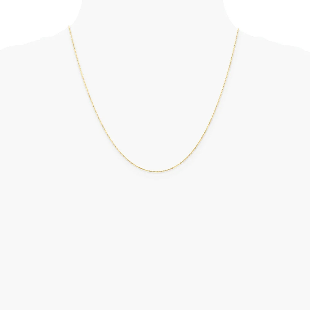 14K Rose Gold .5 Mm Carded Cable Rope Chain Necklace 16″-24″