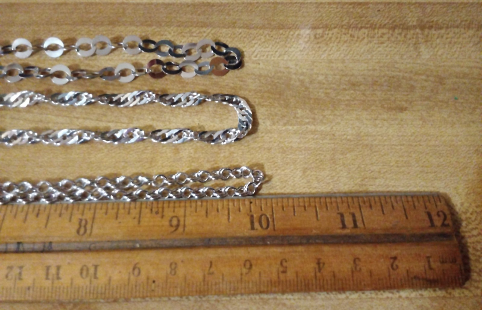 3 BRONZE MILOR Chain Necklace LOT 20″ ITALY SHINY Silver Signd Diff link Jewelry