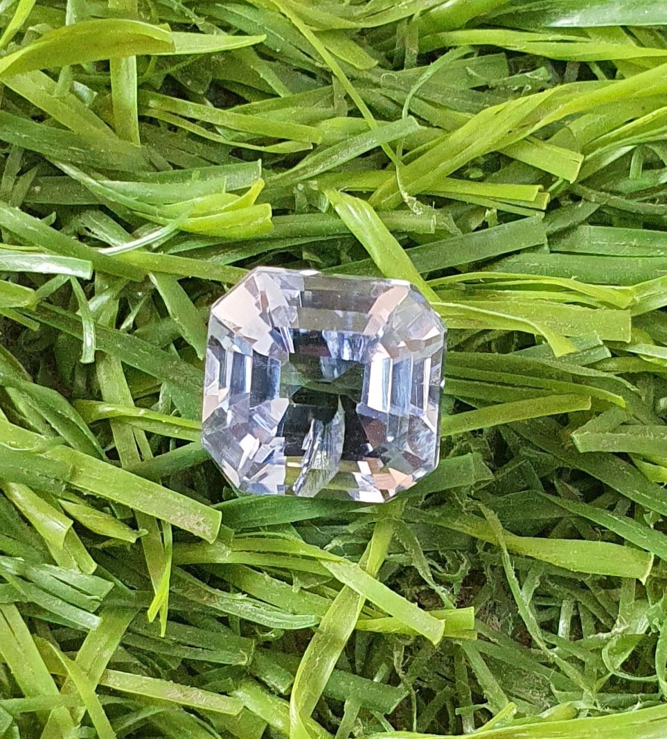 3.96Ct Flawless Octagon Cut Ceylon Cornflower Light Blue Sapphire Lab Grown Gems