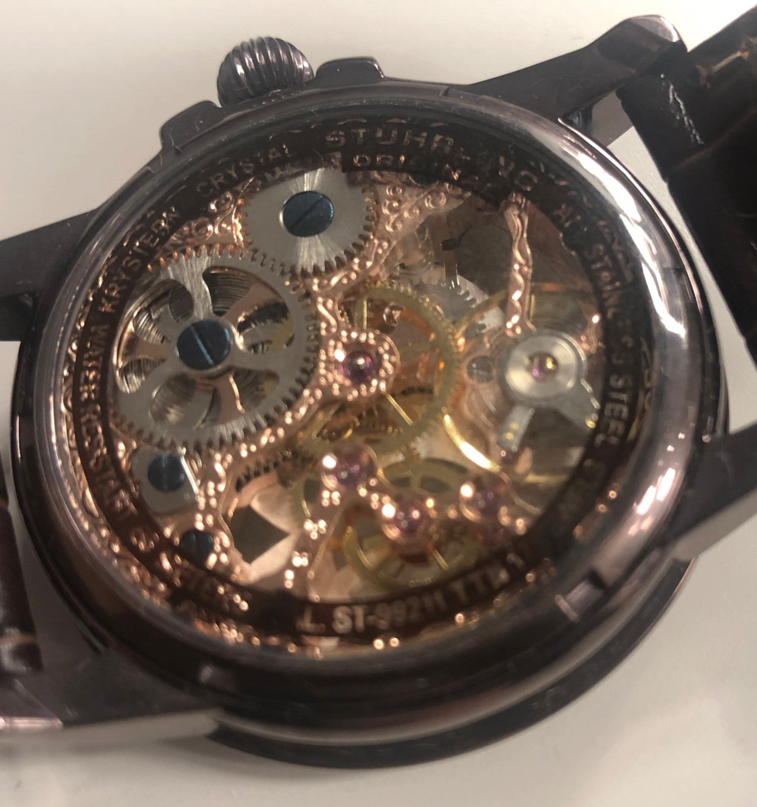 Stuhrling ‘Brumalia’ Mechanical Bronze Stainless Steel Men’s Watch
