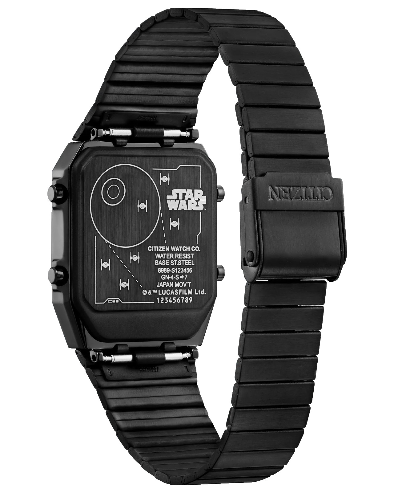 CITIZEN STAR WARS TRENCH RUN JG2109-50W BLACK STRAP DIGITAL 33.5 MM MENS WATCH