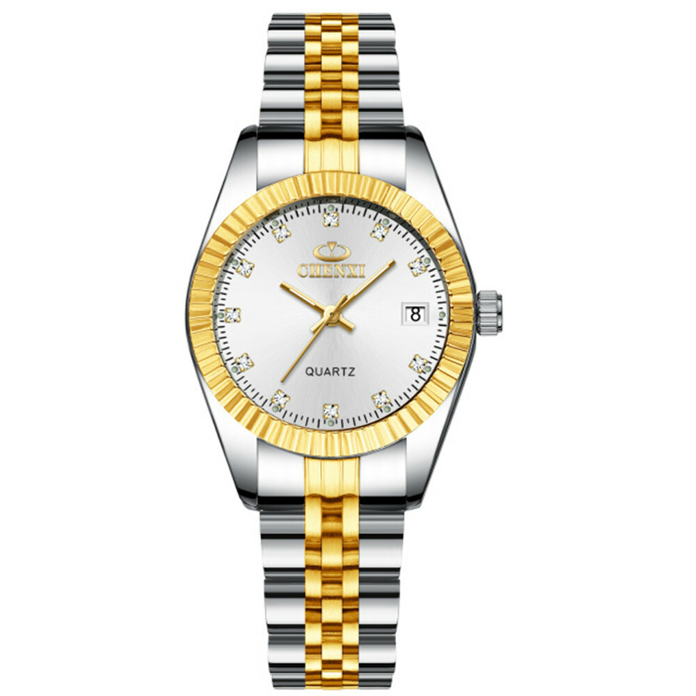 CHENXI Men Quartz Watch Casual Silver Gold Wristwatch Male Calender Watches Gift