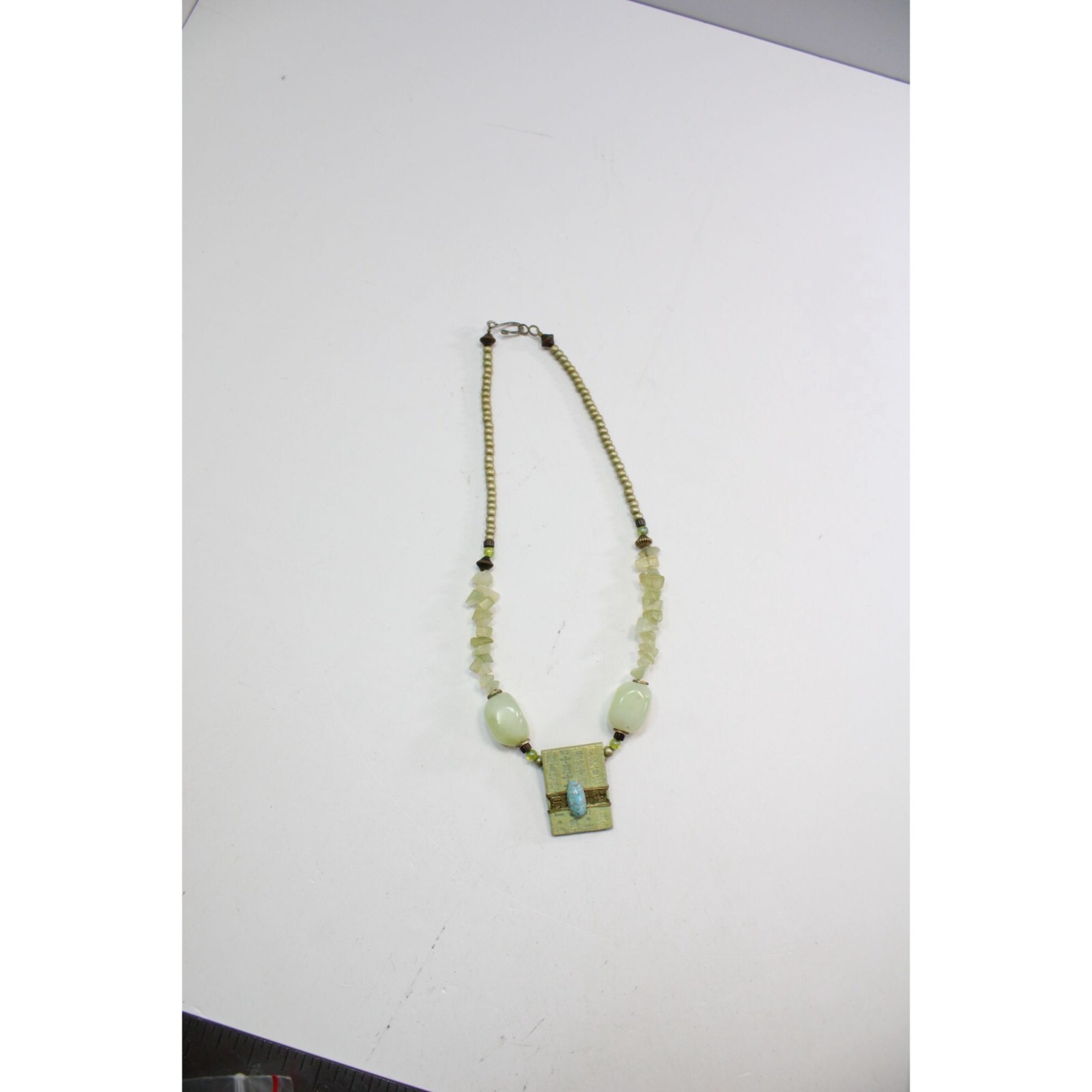 Asian Tablet Choker Necklace Beaded Beads 88895