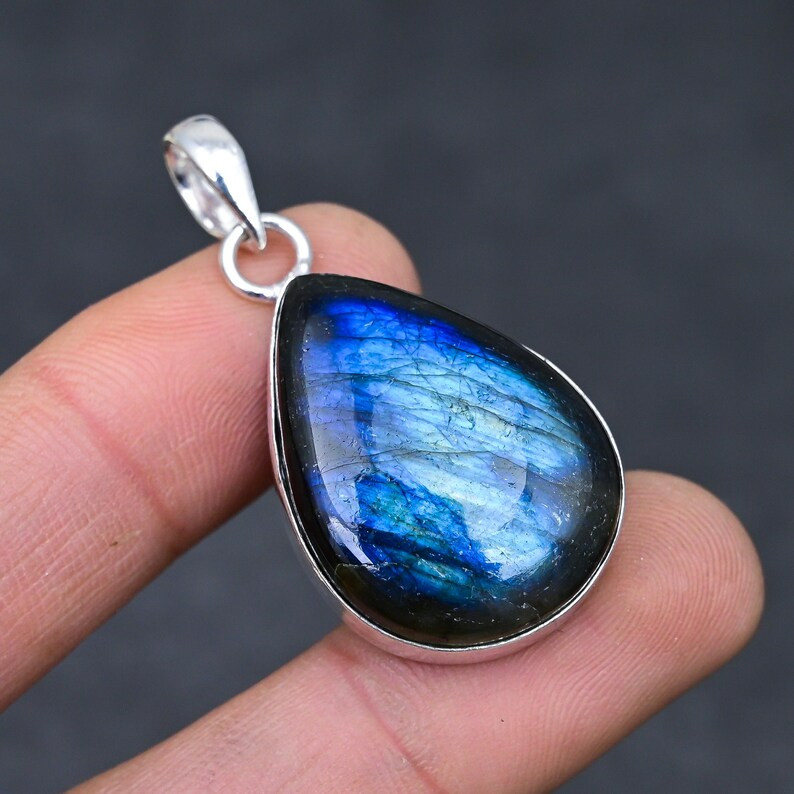 Labradorite Gemstone Handmade 925 Sterling Silver Jewelry Pendant Gift
