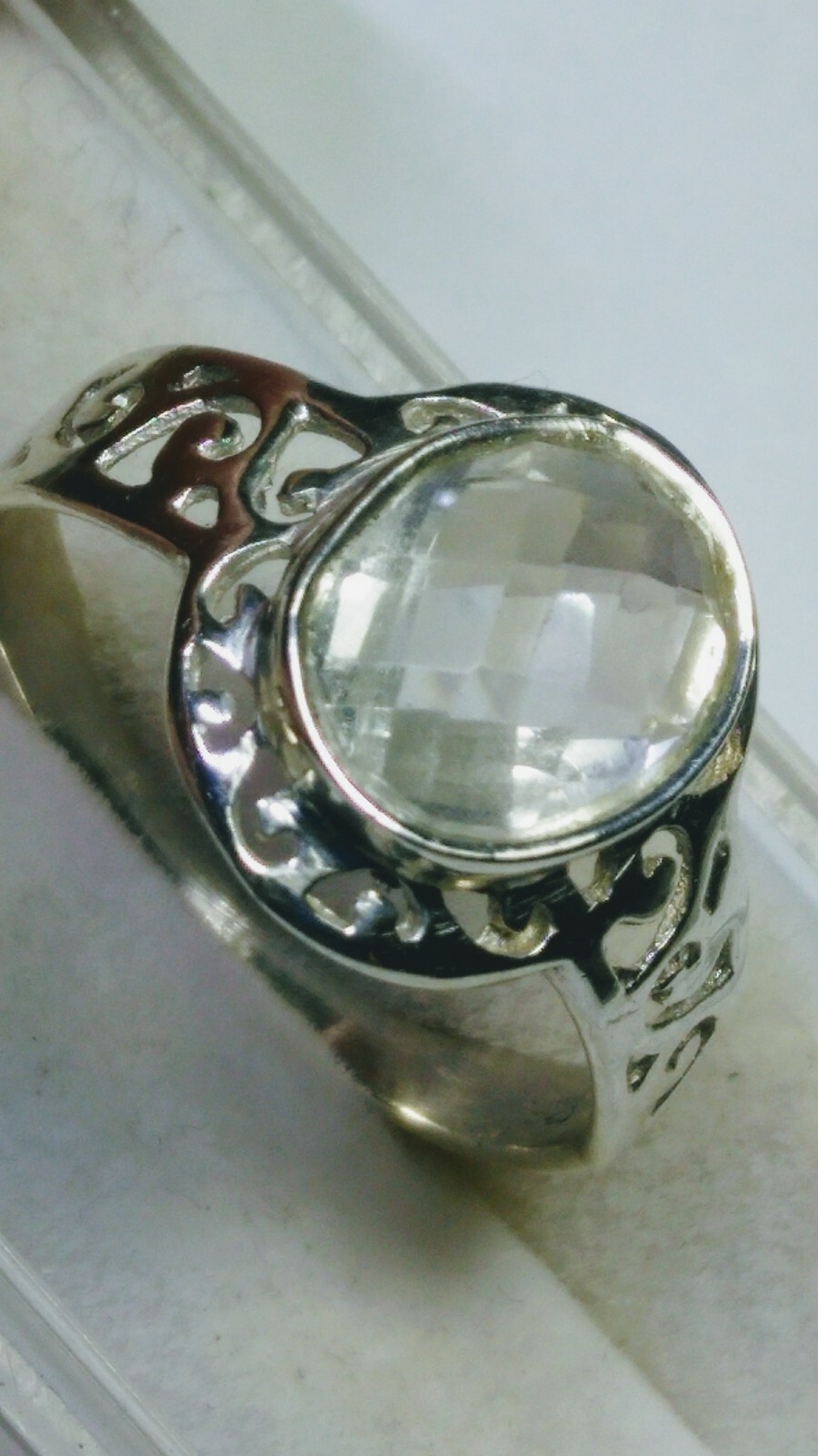 CUTE NATURAL LEMON QUARTZ IN .925 STERLING SILVER RING SIZE 9.0!
