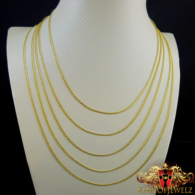 MEN LADIES 10K YELLOW GOLD MIAMI CUBAN CURB LINK CHAIN NECKLACE 2.5 MM 16~24 INC