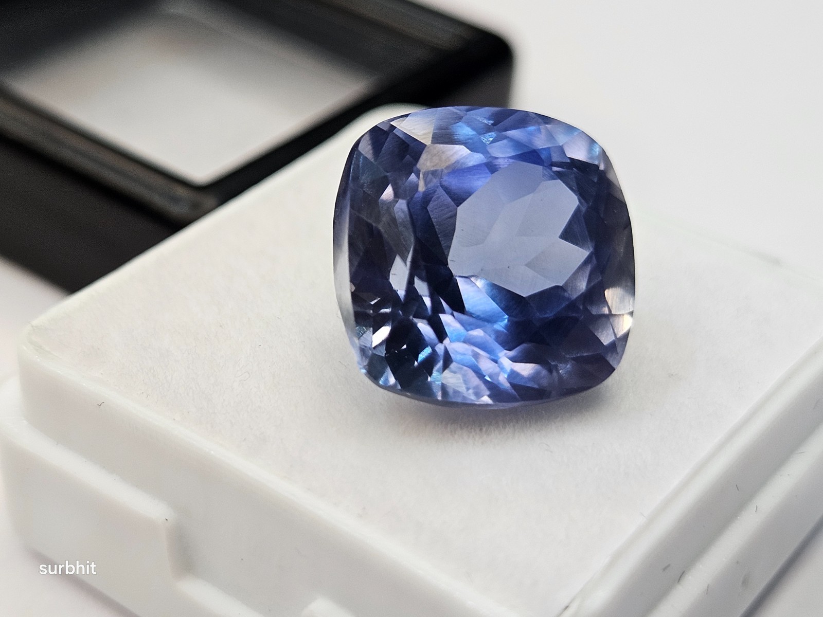 Shine Blue VVS Tanzanite Cushion Cut 13+Ct Natural Certified Loose Gemstone