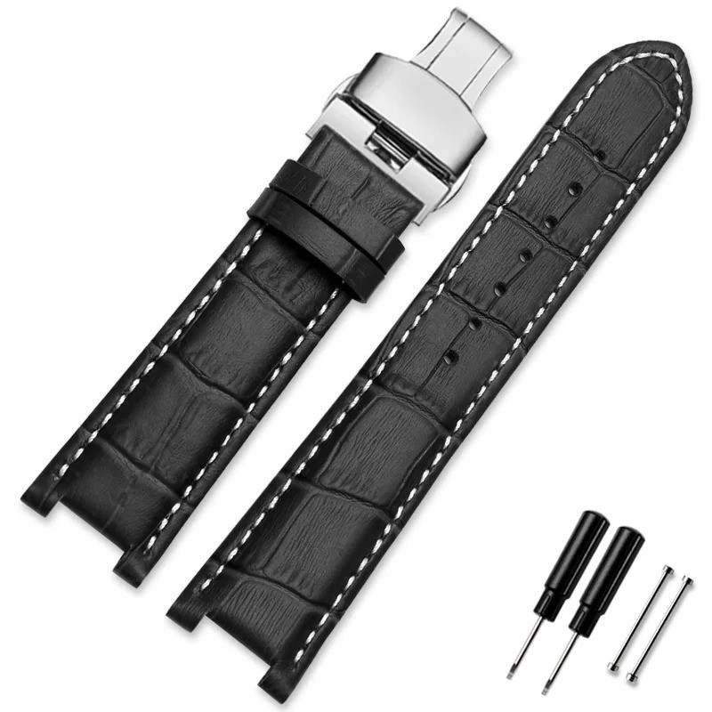 Genuine Leather Watch Strap Fit for Gc 22x13mm 20x11mm Notched Wristwatches Band