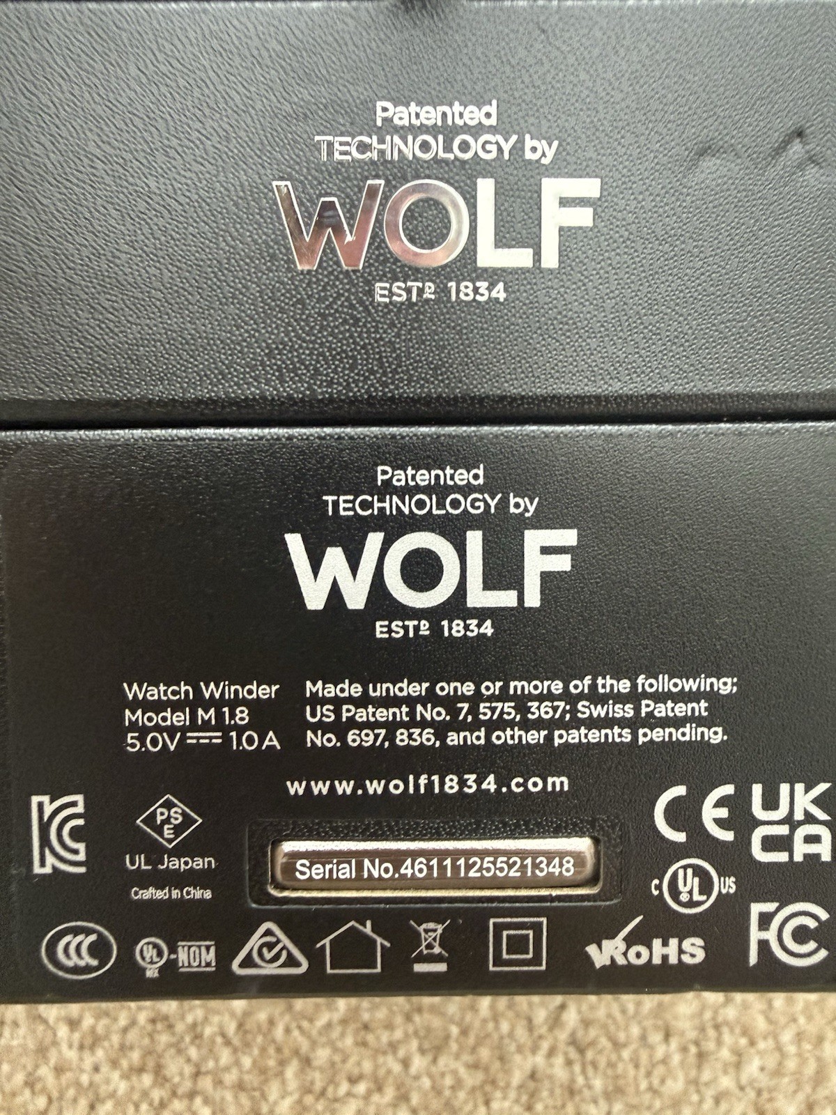 Wolf Watch Winder Module 1.8 – Green With Red Winder Insert – Boxed Accessories