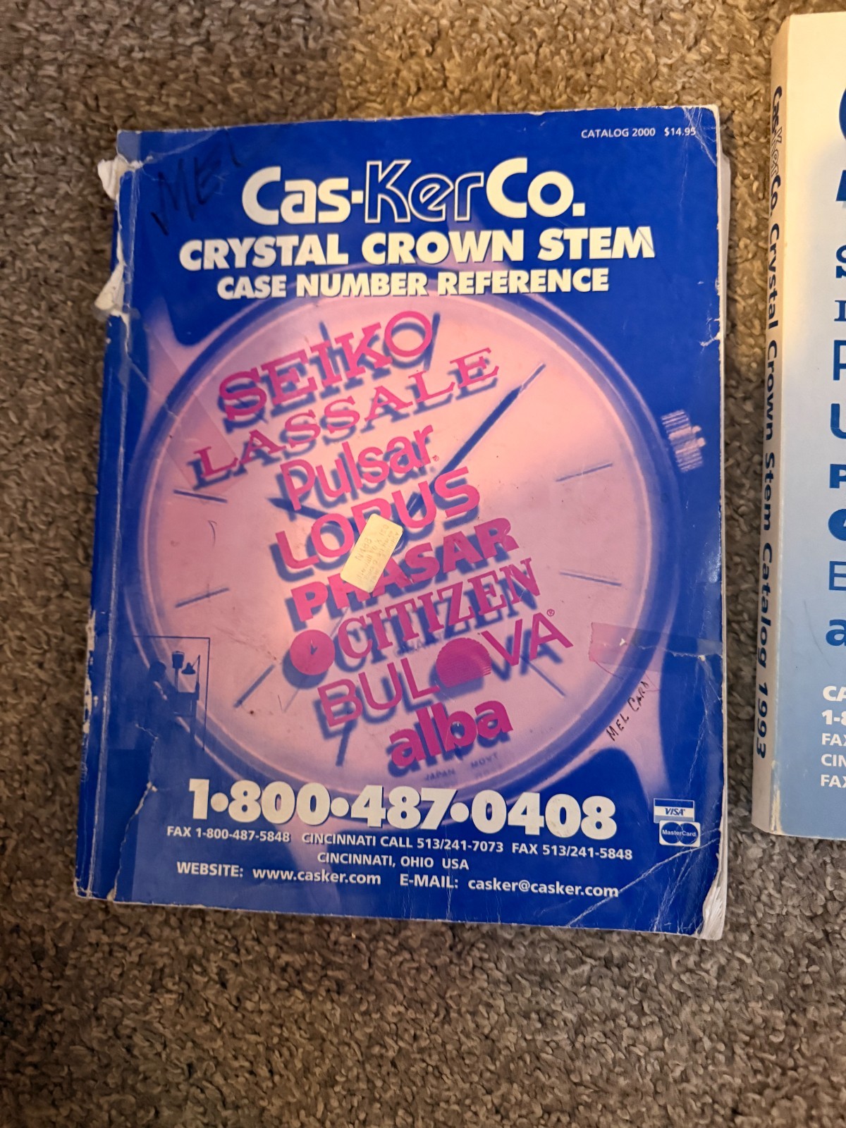 RARE Cas-Ker Crystal Crown Stem Catalog Cross Reference 2000 Seiko Pulsar Bulova