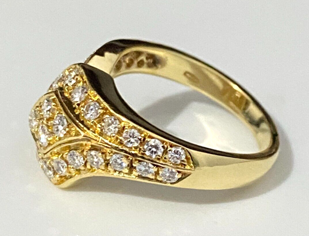 18K Yellow Gold & 0.90CT Diamond Snake Ring Size L 1/2 – 5 7/8