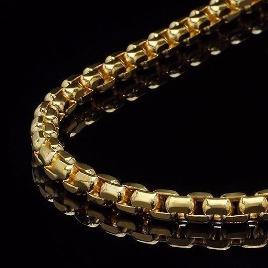 14K Real Gold 3mm Solid Round Box Chain Necklace 18″-30″