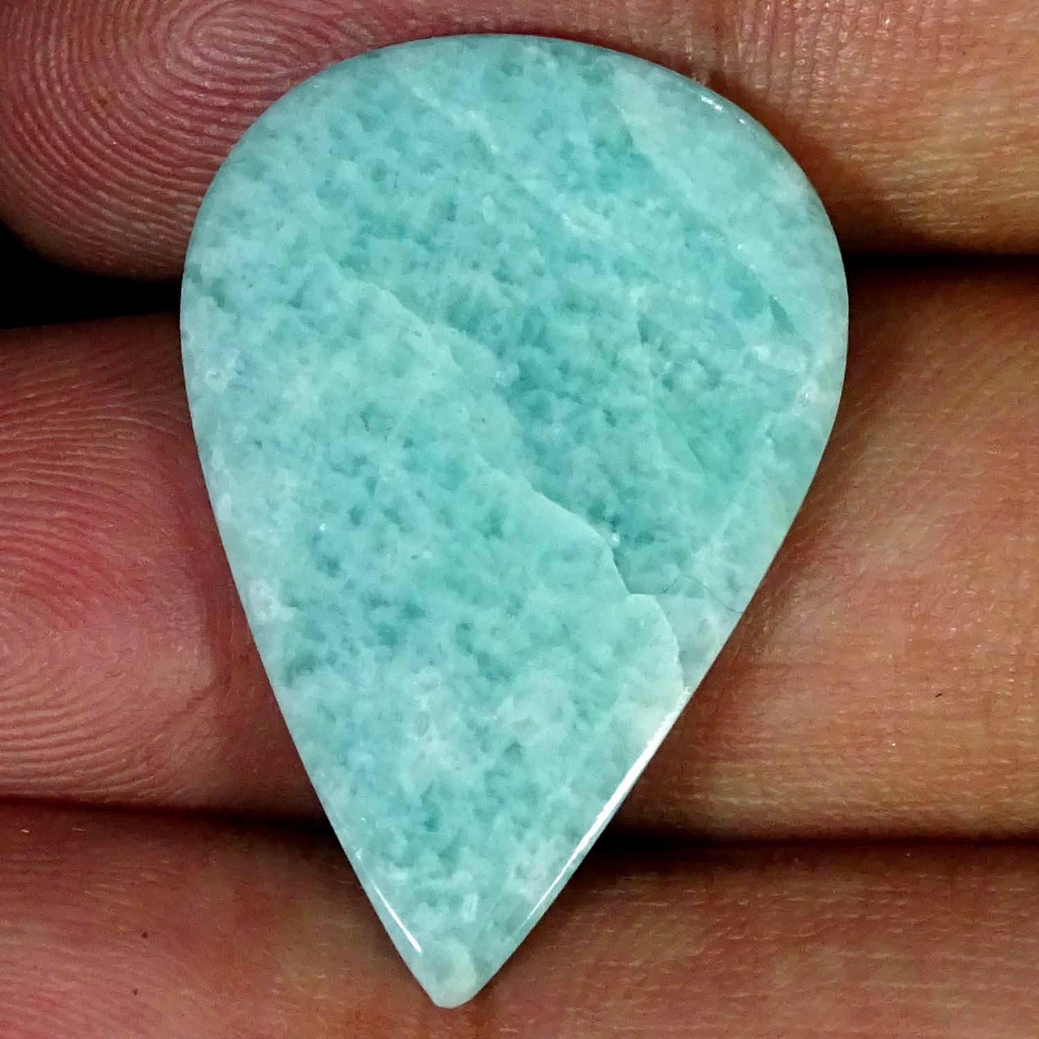 18.30Cts 100% Natural Amazonite Pear Cabochon Gemstone 20X30X4MM