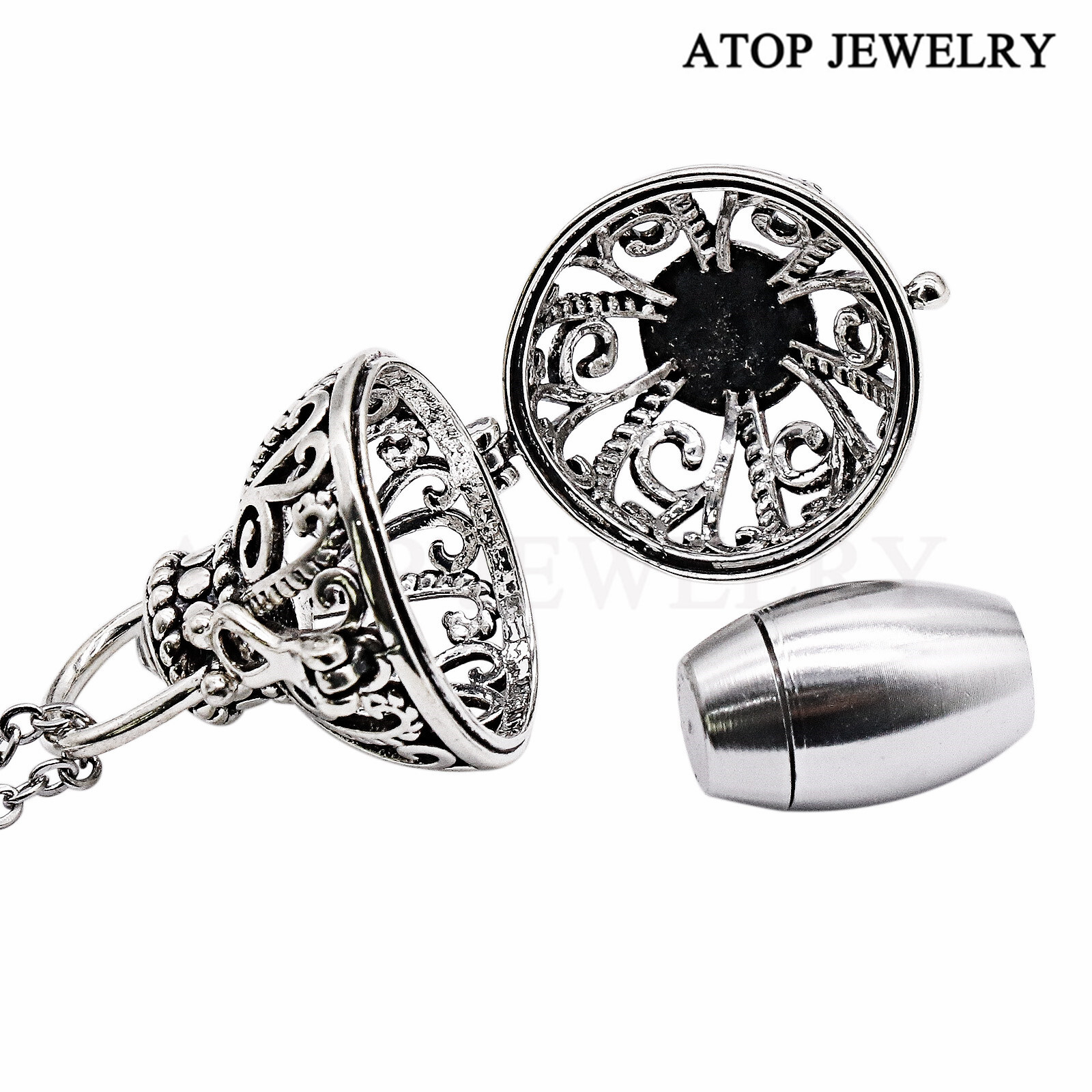 Vintage Hollow Flower Urn Necklace For Ashes Cremation Pendant Memorial Jewelry