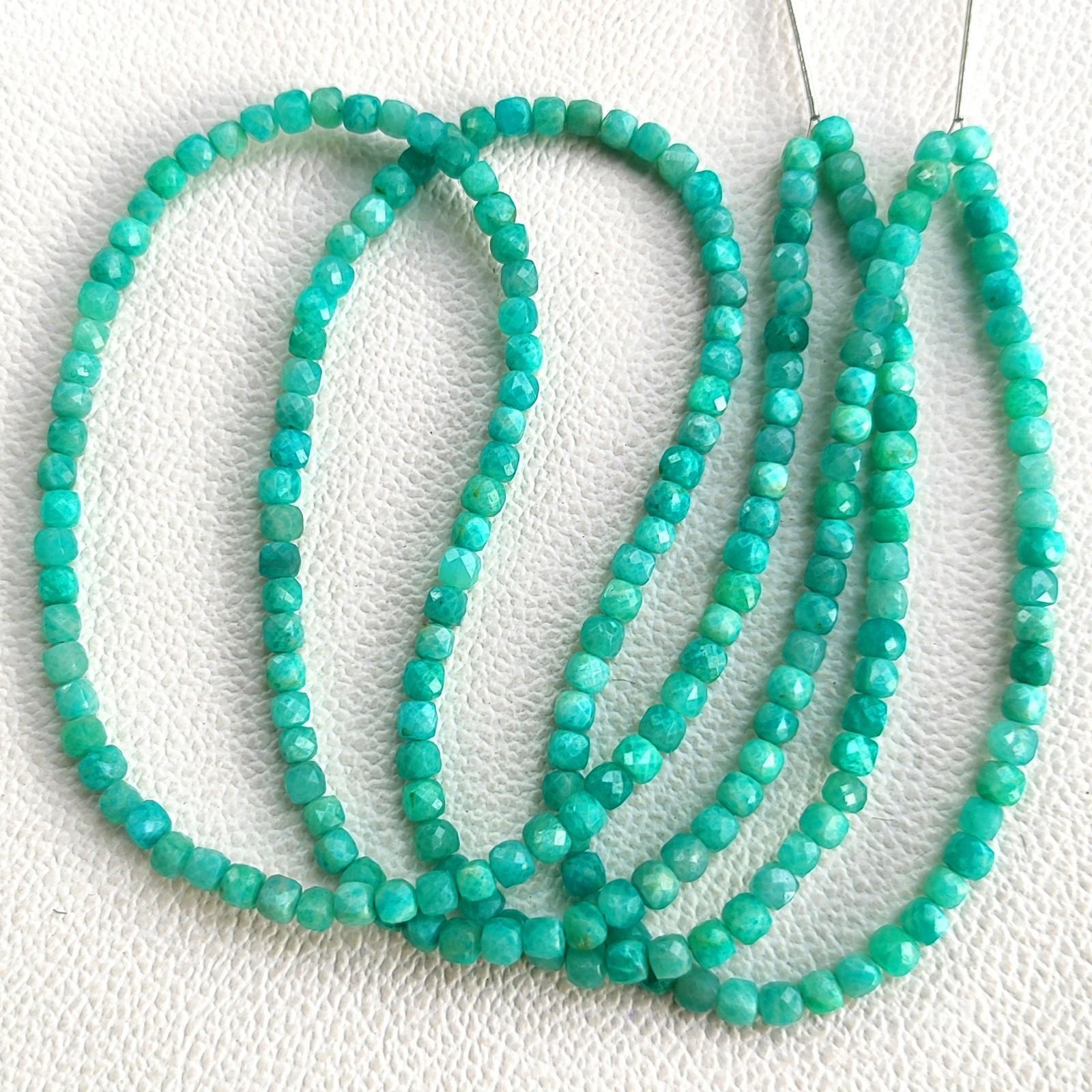 Madagascar Amazonite Beads 4mm Faceted Cube Genuine Gemstone 17″ Strand