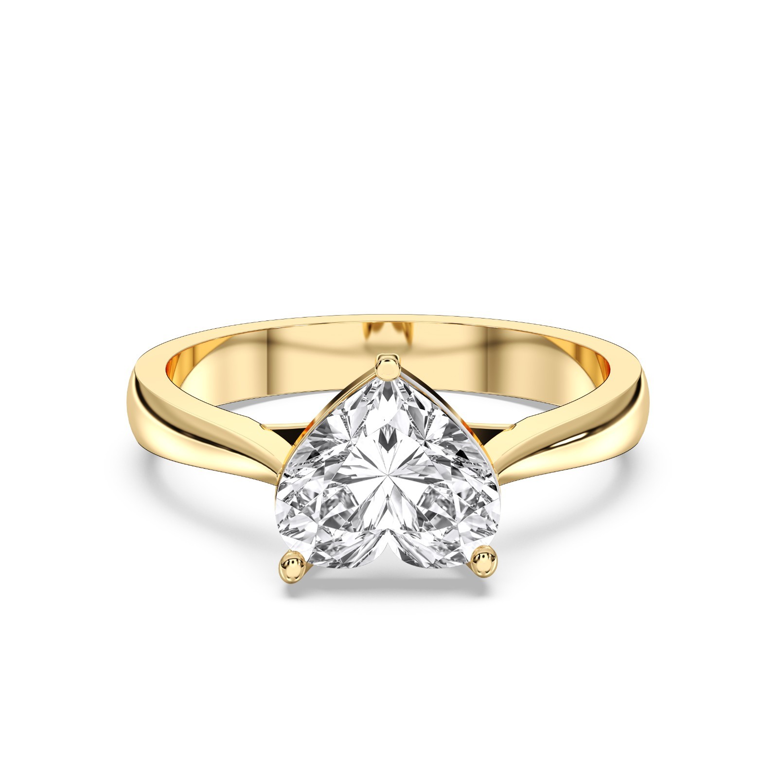 1.00 CT Heart Lab Grown Diamond Solitaire Engagement Ring in 10K Gold for Women