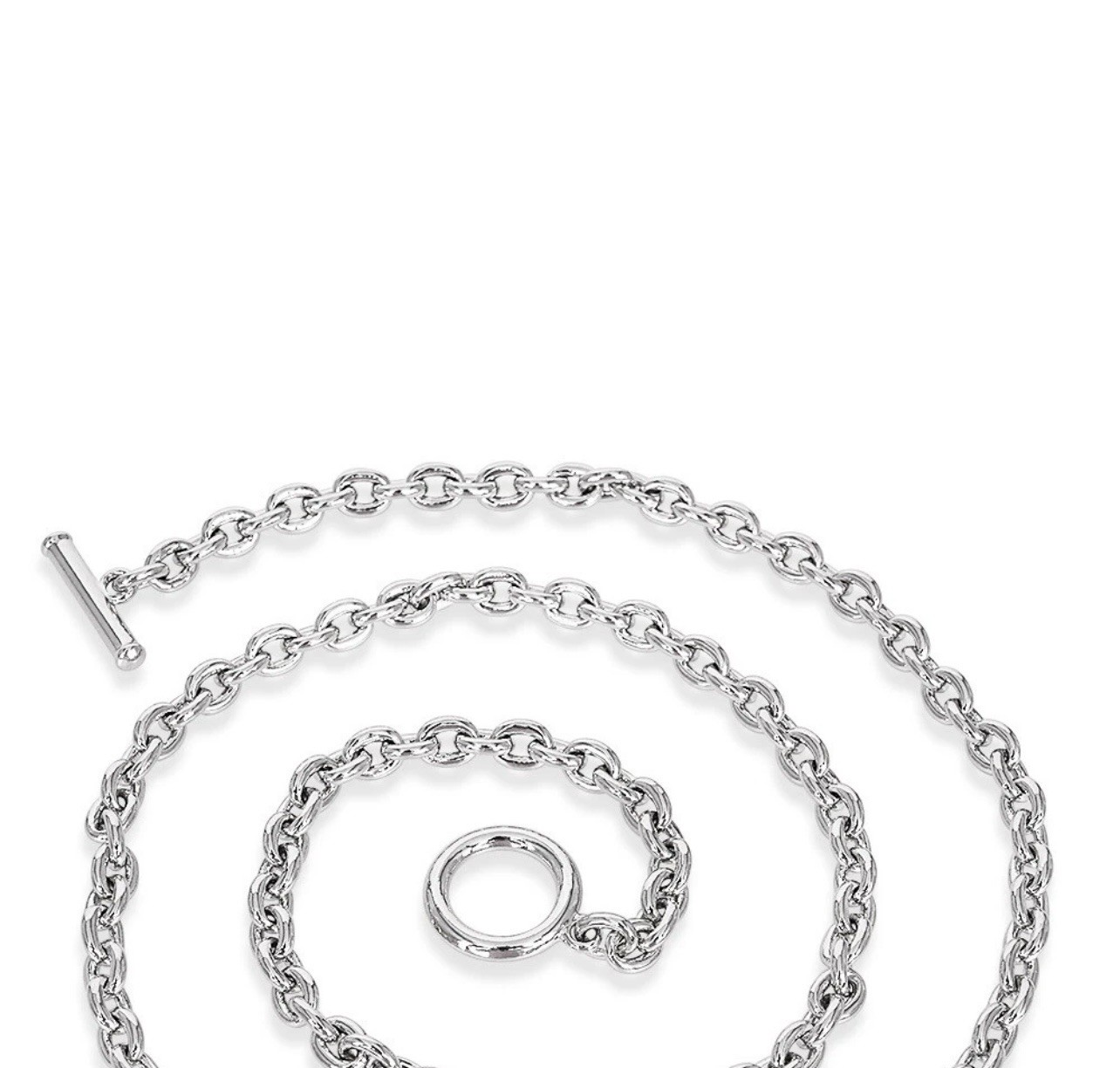 Estate 14K White Gold Resin Core Oval Link Necklace 23.9 Grams NR