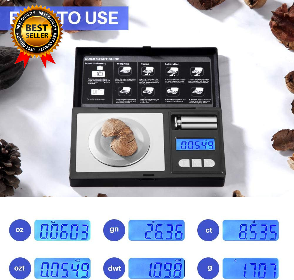 Milligram Scale 50G/0.001G Digital Jewelry Scale Micro Gram Scale for Powder