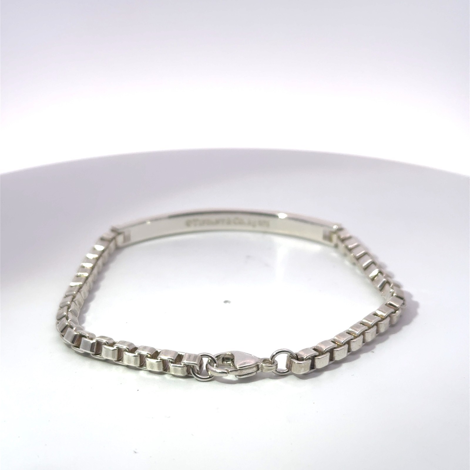 Tiffany & Co. 925 Sterling Silver Venetian Link ID Bracelet 8″