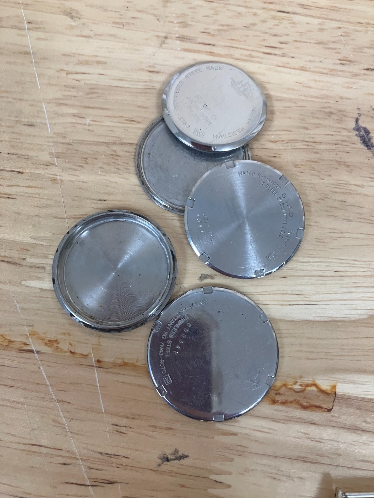 4+LBS Lot of Vtg Seiko Watch Parts ONLY Cases, Bands, Caseback -*Parts or Repair