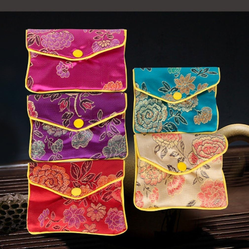 Stylish Small Jewelry Pouches – 12 Floral Zipper Bags for Special Occasions