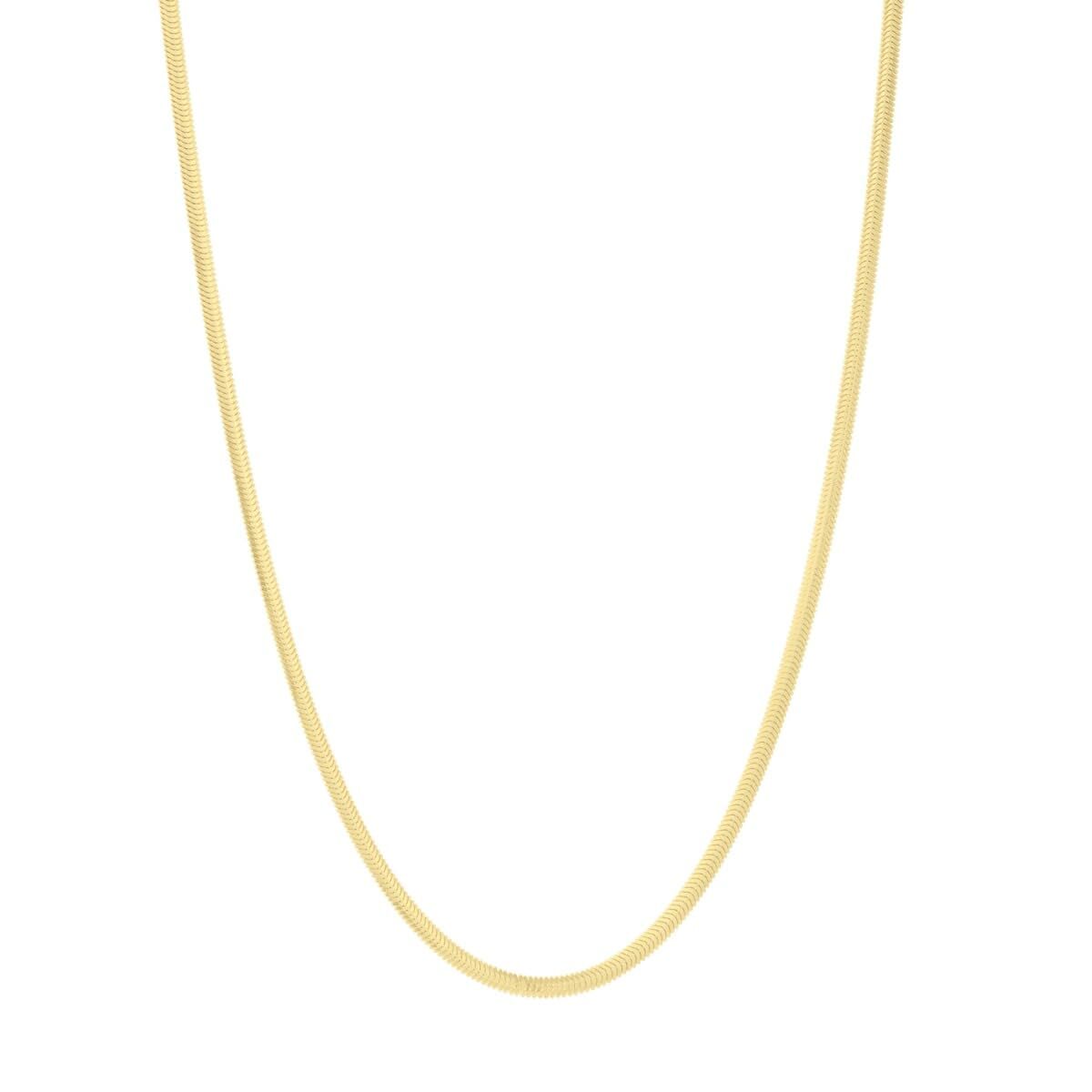 14k Yellow Gold 2.6mm Oval Snake Chain Necklace