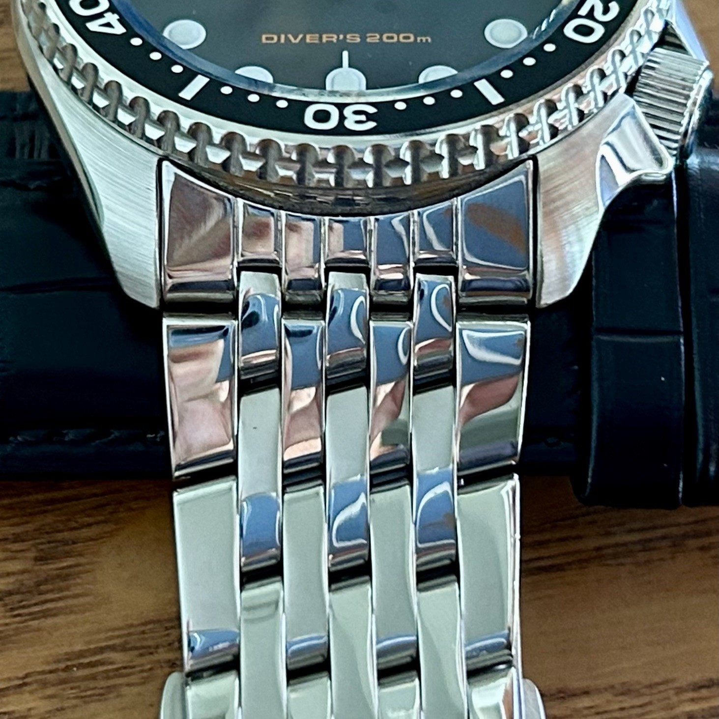 Seiko Diver SKX007 7S26-0020 w/ Steel Beads Of Rice Bracelet + PROOF OF SERVICE