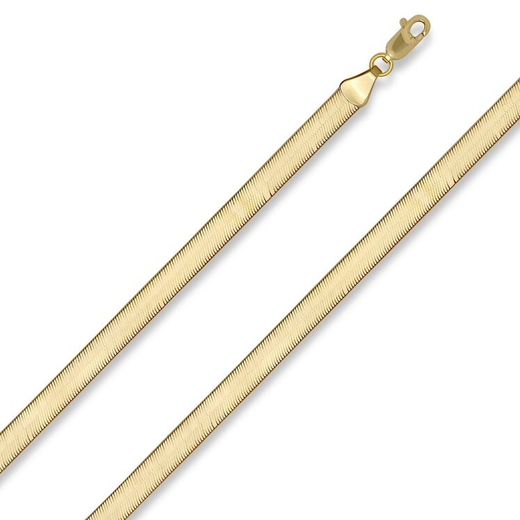 14k Yellow Gold 8″ Flexible HERRINGBONE Link Chain Bracelet 4.3 Grams 5 MM