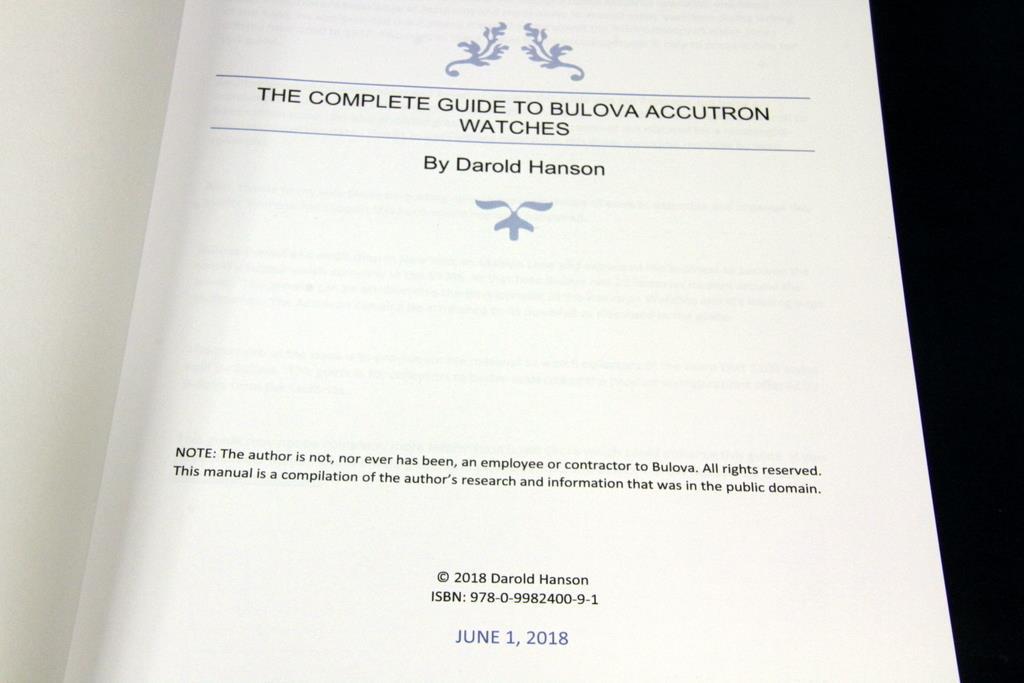 “Complete Guide to Bulova Accutron watches” HARDBOUND BOOK 530 PAGES 1100 ID’D