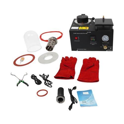 2KG Jewelry Lost Wax Cast Combination Vacuum Casting Melting Machine 1/3 HP 4CFM