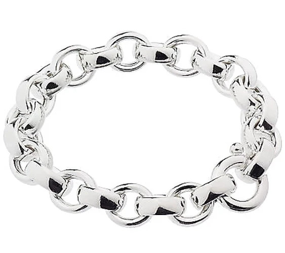 Arte d’Argento Sterling 7-1/4″ Bold Rolo Link Bracelet, 34g