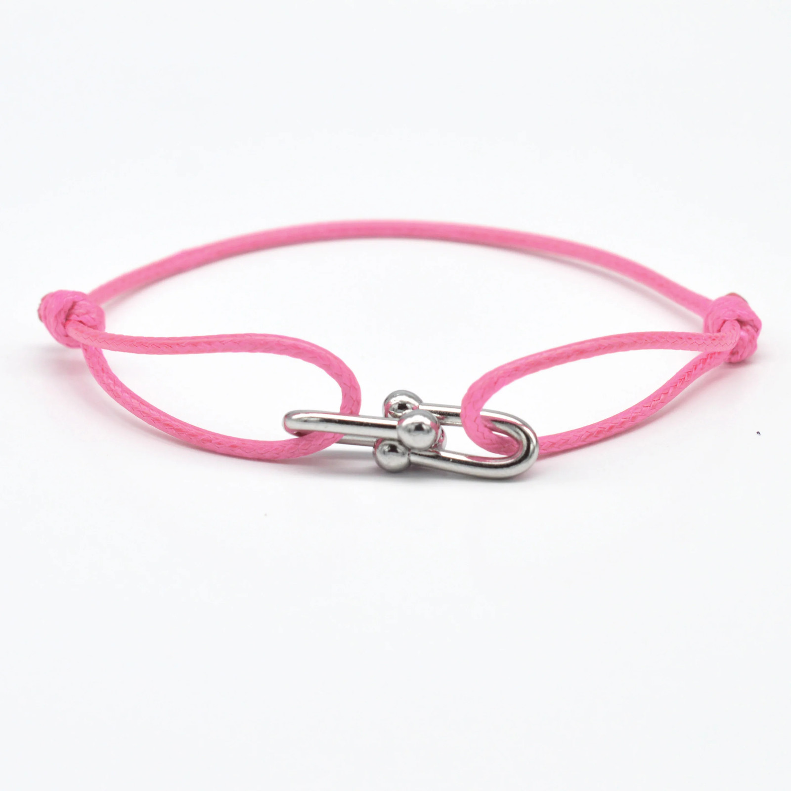 Bamboo Horseshoe Buckle Bracelet Braided Ribbon Adjustable Rope Jewelry