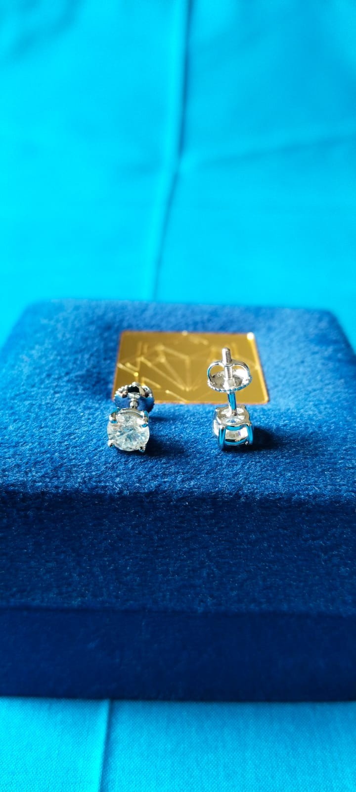 4Ct TW Round 14K White Gold Diamond Screwback Studs Earrings GIA