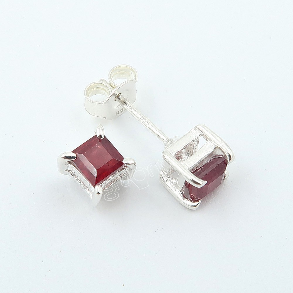 gr8onyou sold premium quality silver stud earrings with red ruby