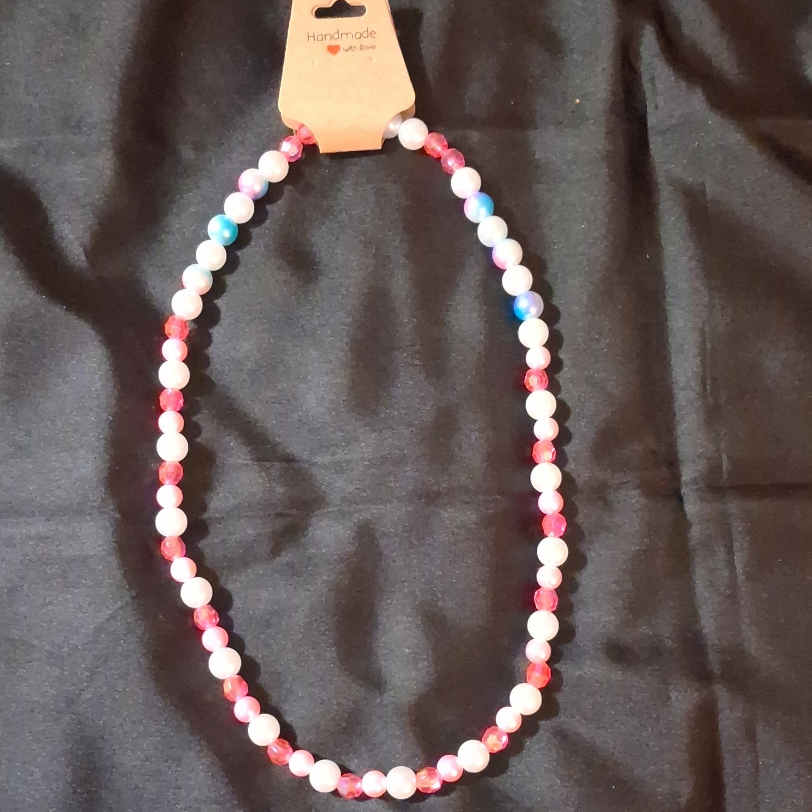 Handmade Multicolor Glass Round Beaded Necklace Ball/Bead Chain Unisex Adults