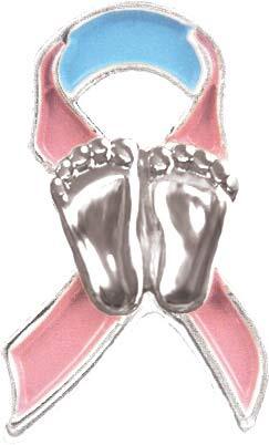 Precious Feet, Nickel Plated, Ribbon Jewelry, Lapel Pin