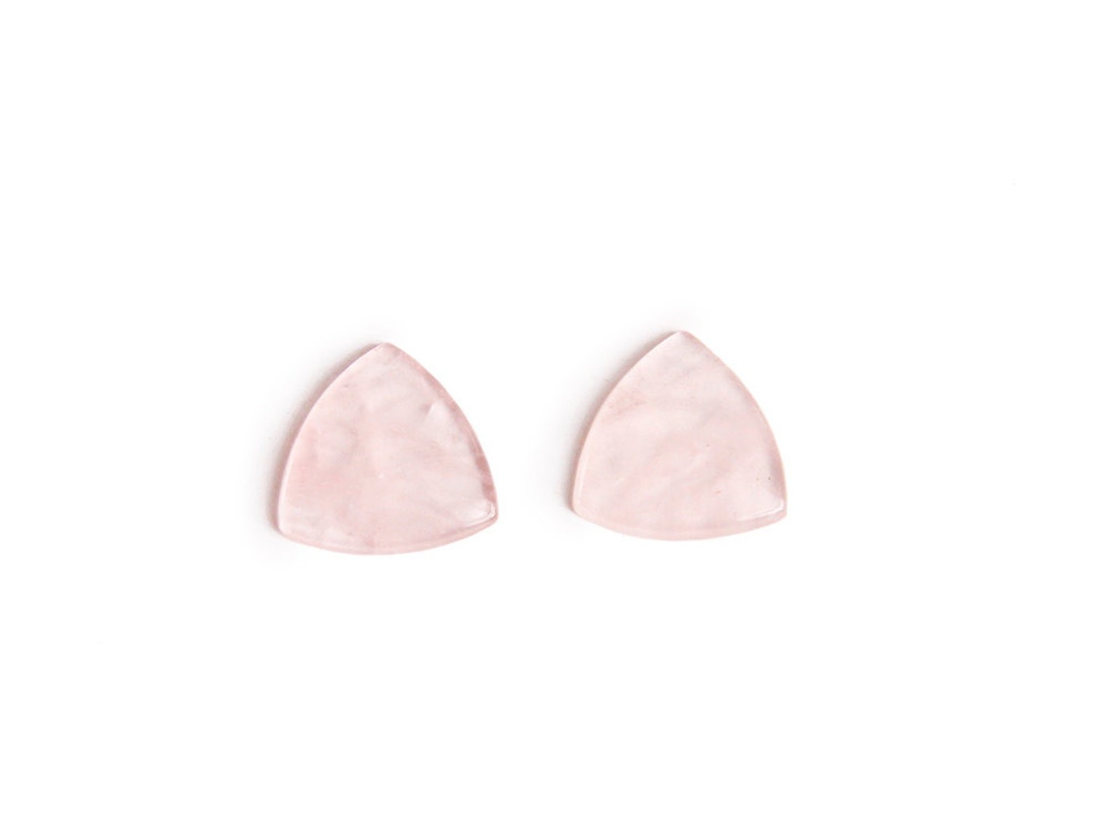 Natural Rose Quartz Trillion Bothside Flatback 10mm To 20mm Loose Gemstone