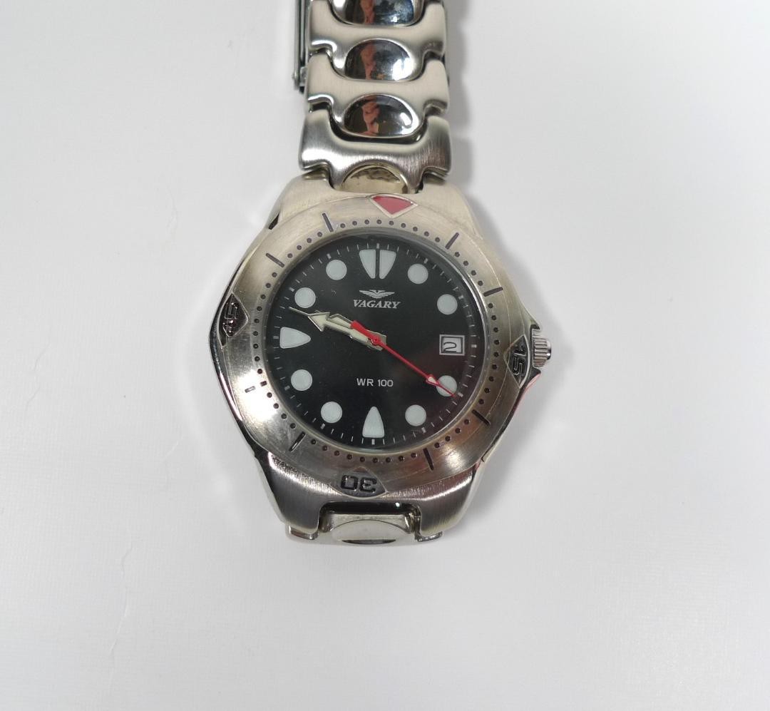 VAGARY quartz wristwatch WR 100 black dial Citizen