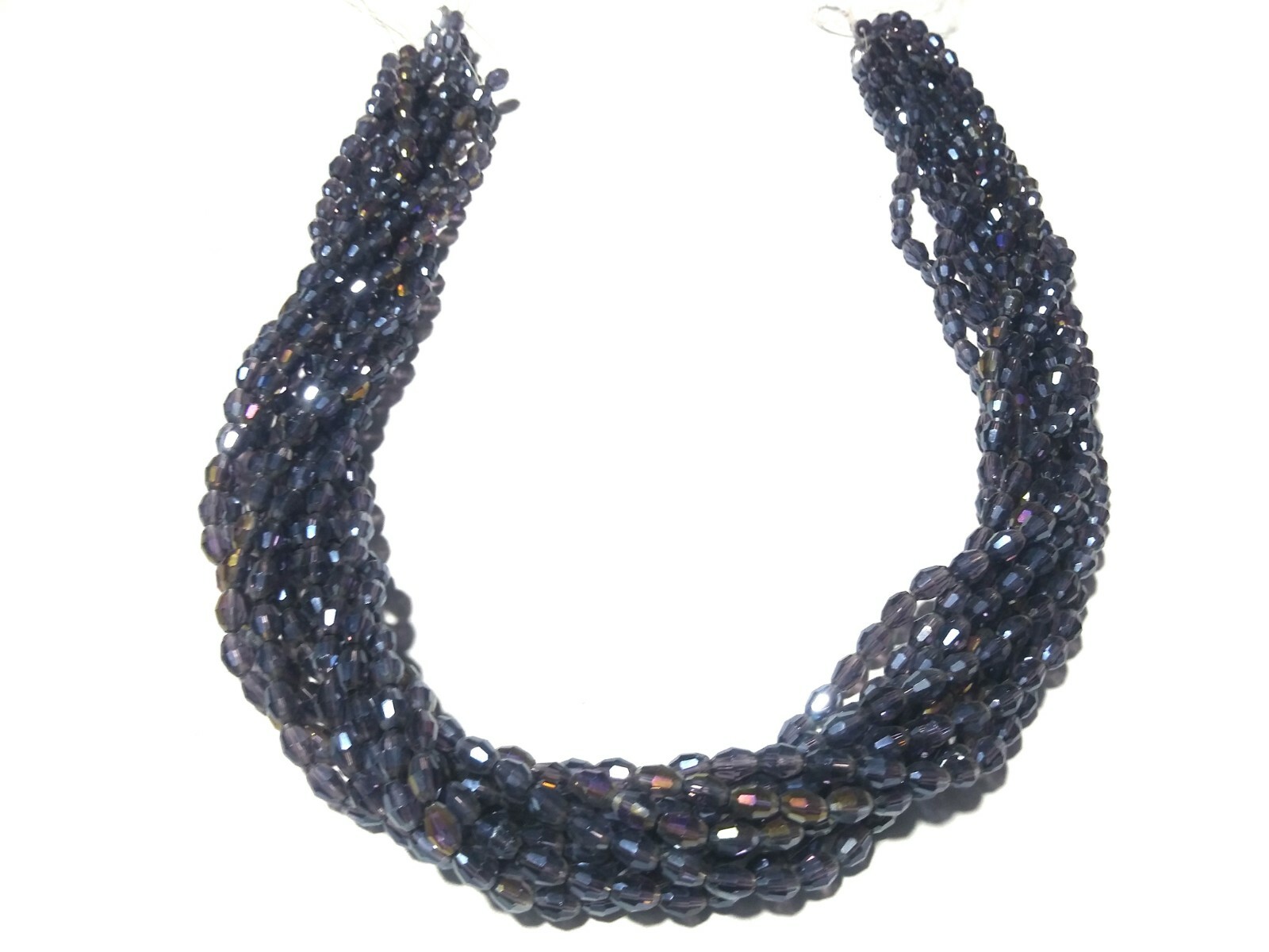 5 Strand Mystic iolite Quartz Barrel Faceted 4x6mm Hydro Loose Beads 12″inch