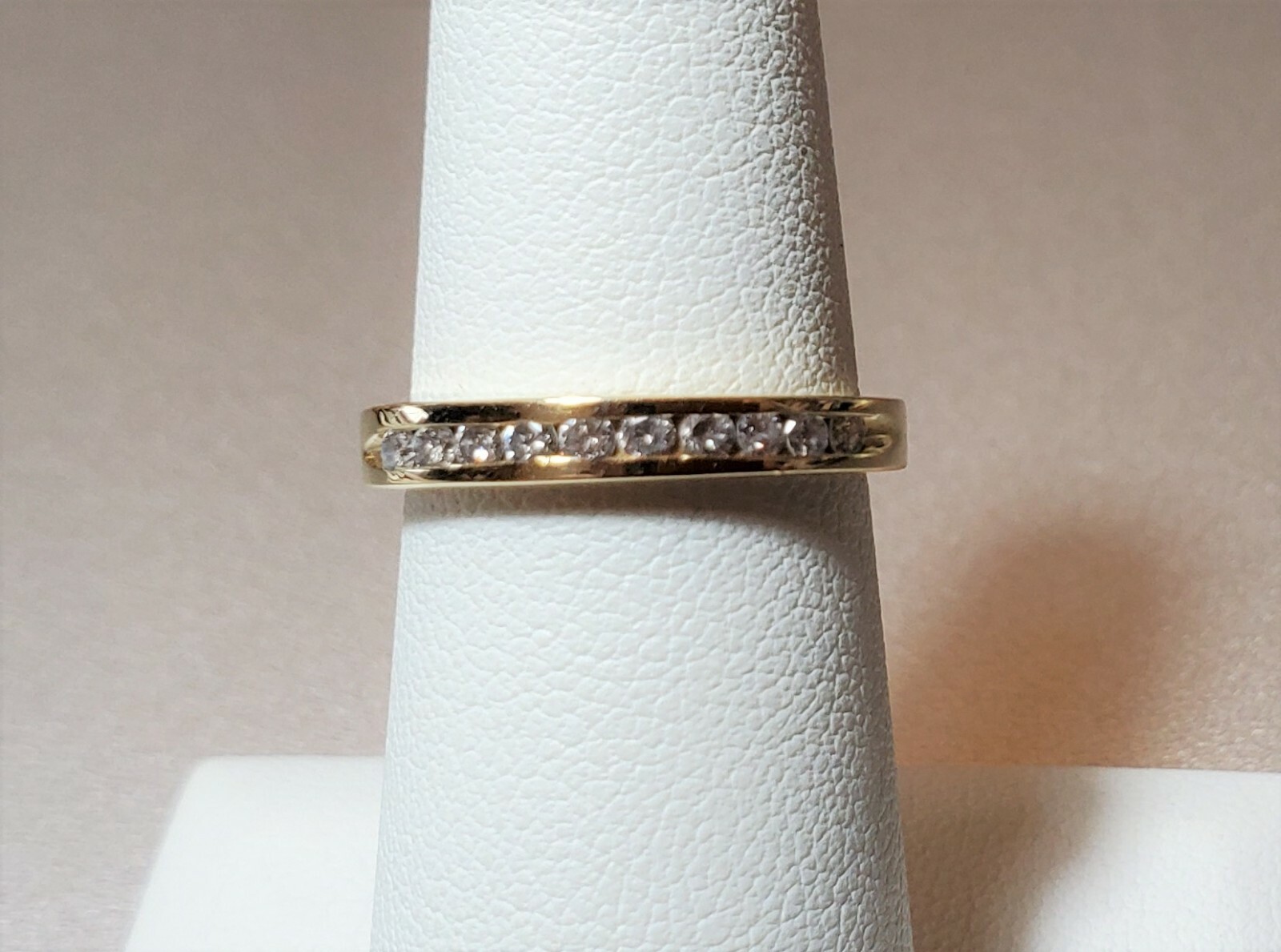 14K YELLOW GOLD 1/4 CARAT CHANNEL SET DIAMOND BAND / RING