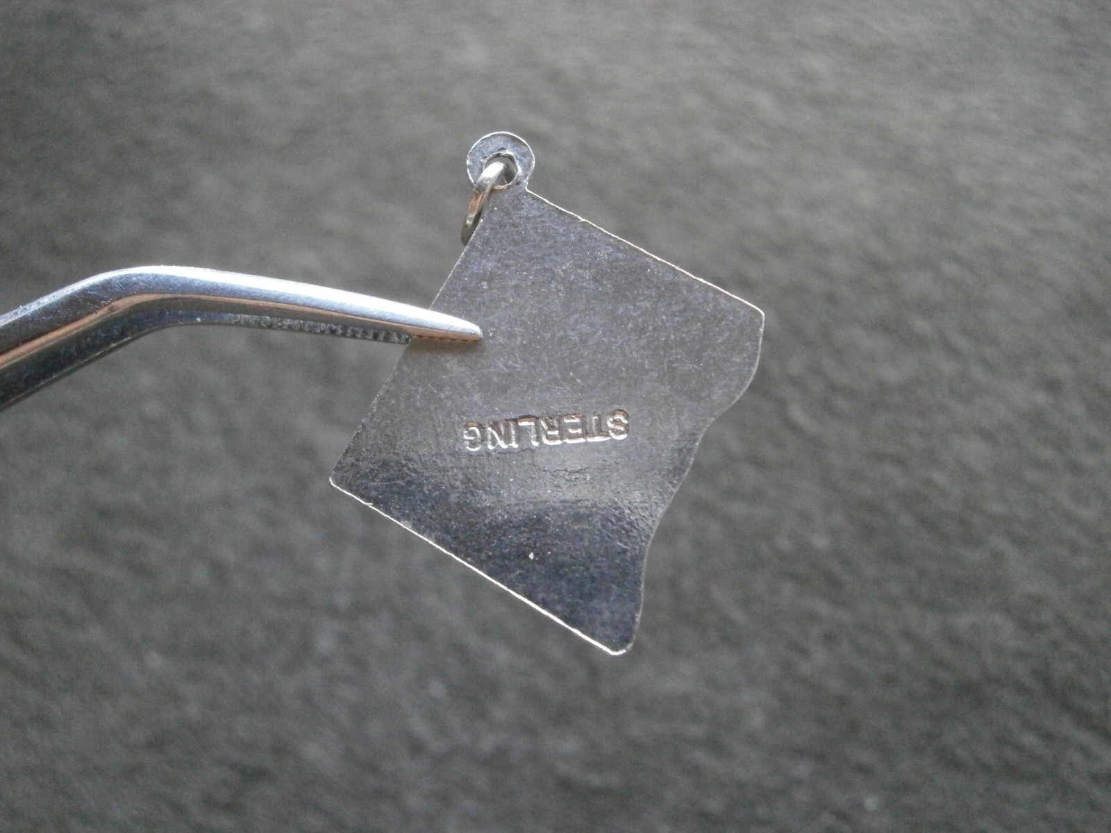 Washington D.C. Outline Map Vtg Wells Sterling Silver Enamel Charm Pendant 2.5g