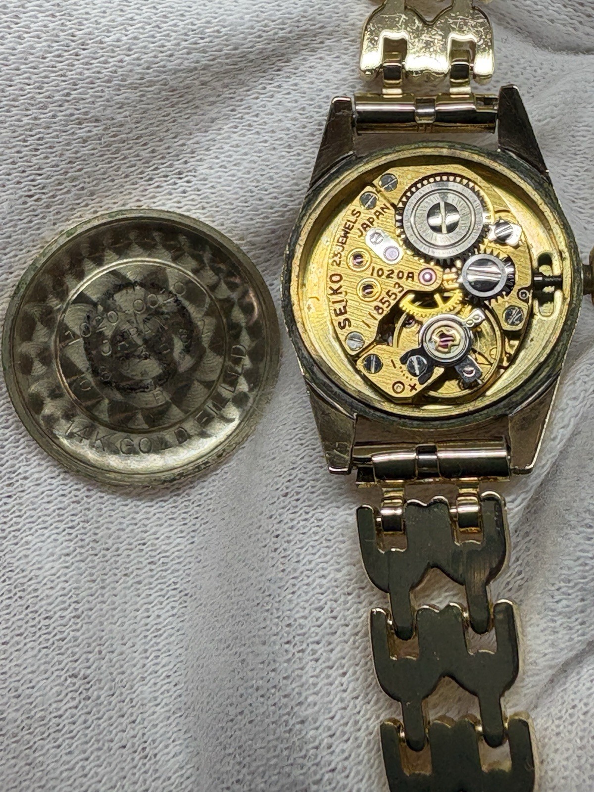 SEIKO Queen Seiko 1020-0010 Vintage 1975 Hand-Winding Ladies Watch 14K GF Japan
