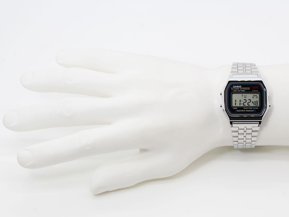 CASIO QUARTZ A159WA-N1JH A159 Series Quartz Digital Clear/Black Silver
