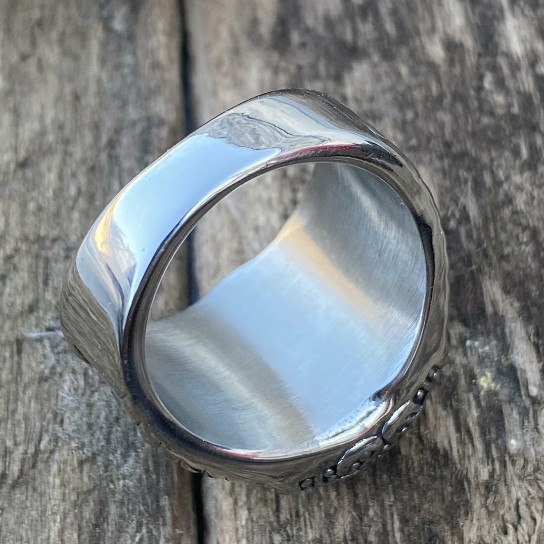 MENDEL Mens Stainless Steel Nordic Viking Thors Hammer Rune Mjolnir Ring For Men