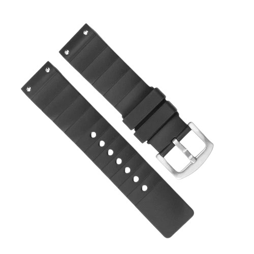 23mm Black Silicone Rubber Watch Band Strap for Cartier | Sport Style