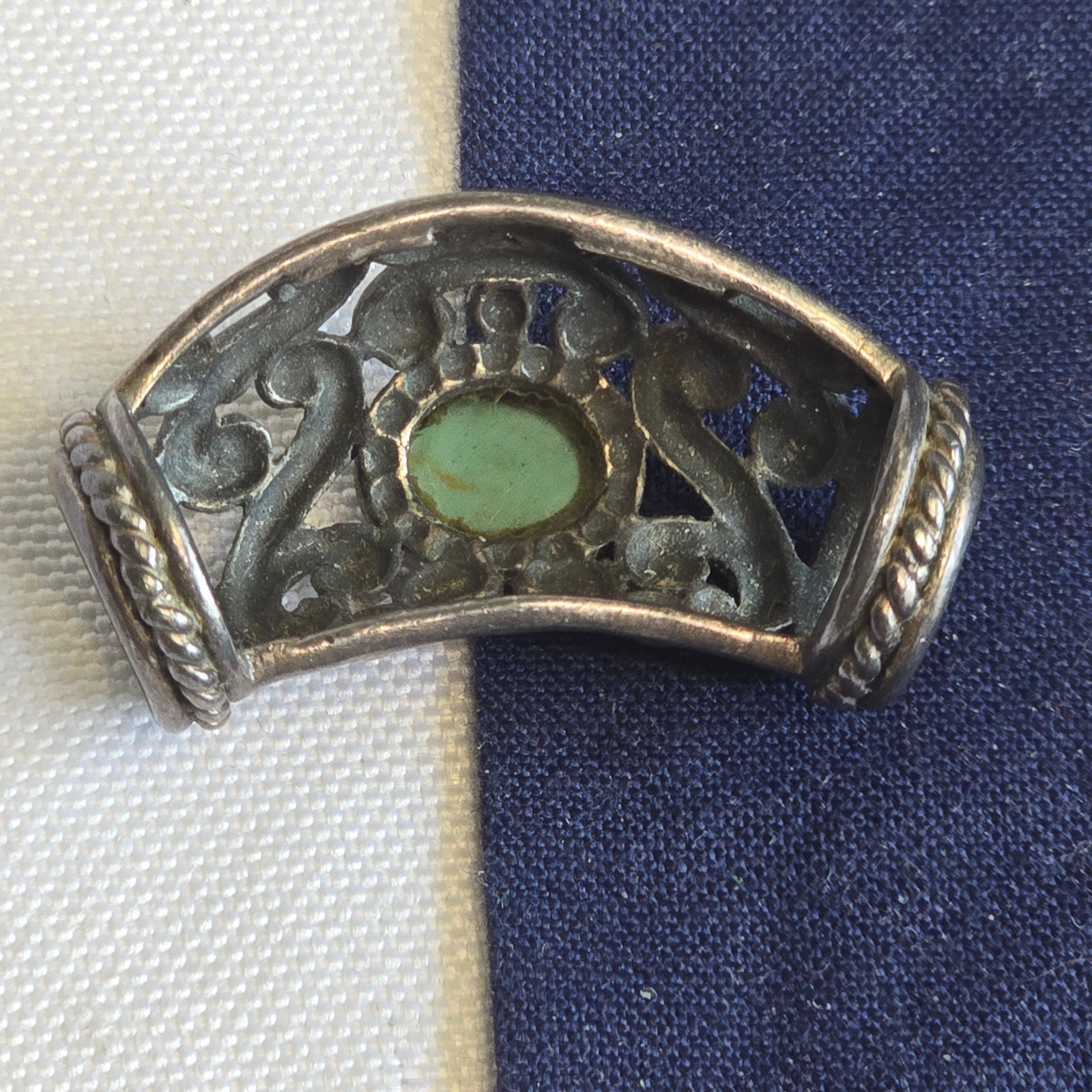 Sterling Silver Slider Charm 8.05g Fine Jewelry Turquoise look *READ*