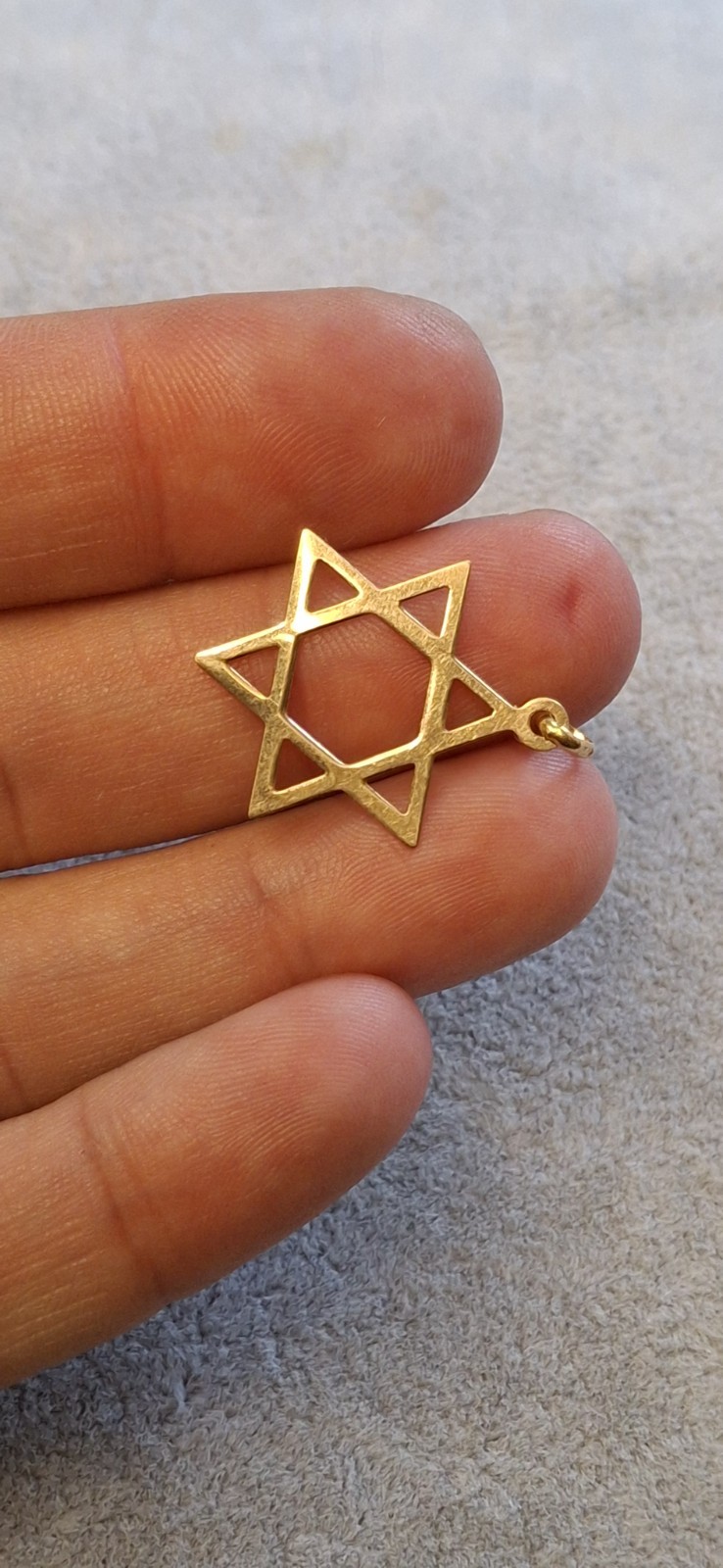 9ct Gold Star of David Pendant Charm