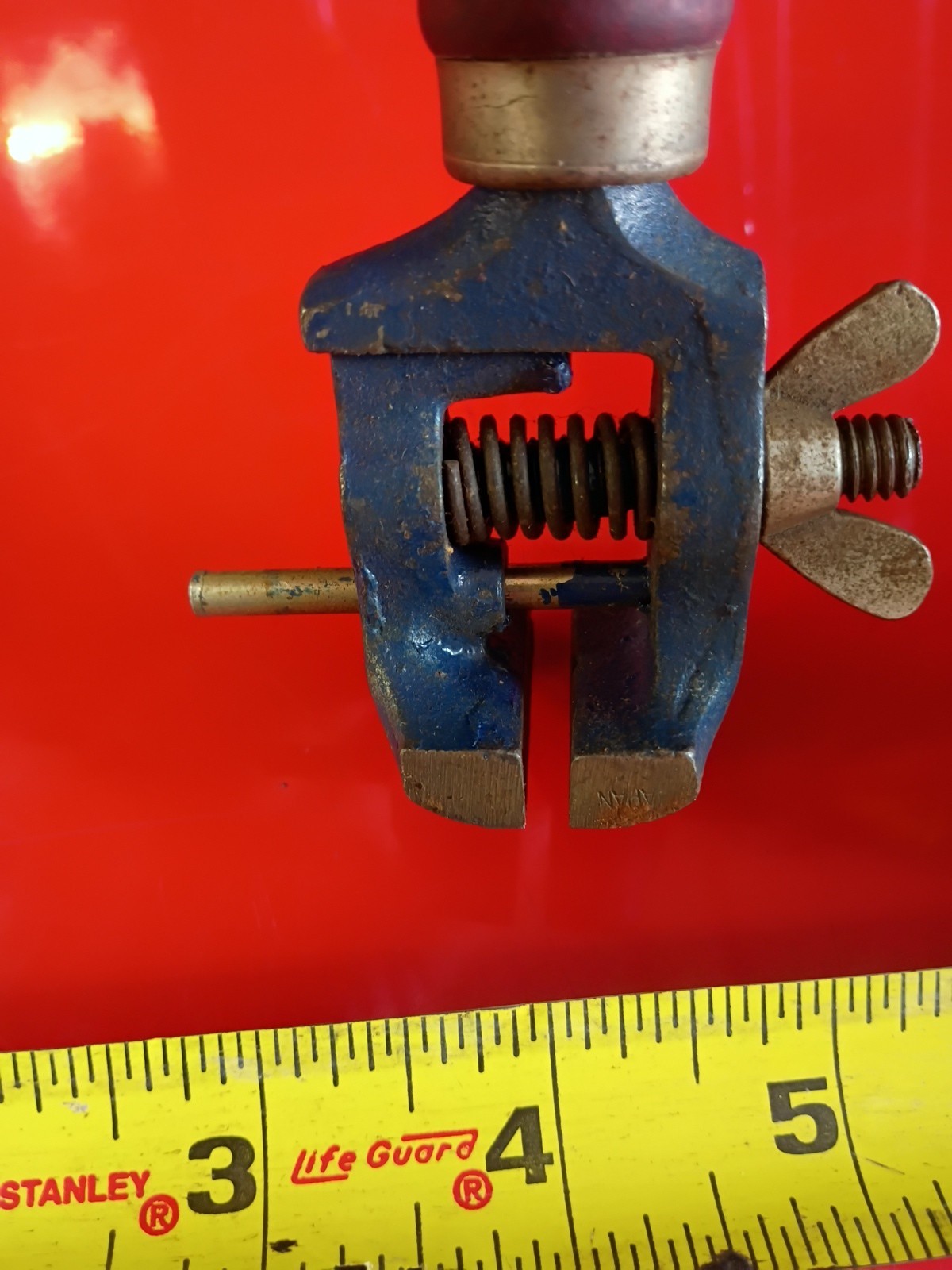 Vintage Hand Held Jewelers/Gunsmith/Watch Makers Vise Wood Handle