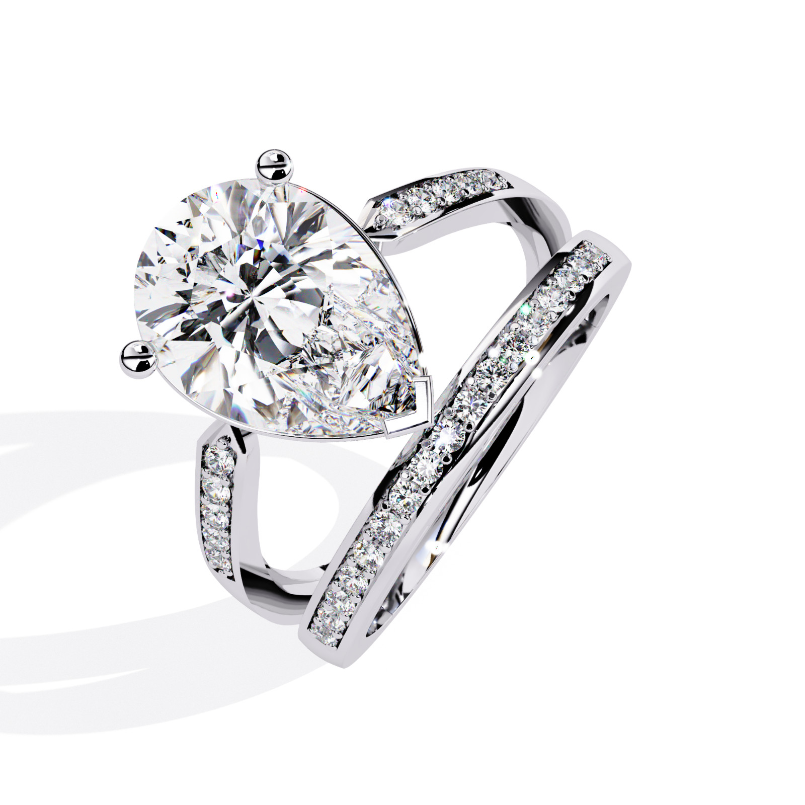 5.50 Ct Pear Moissanite Ring 925 Sterling Silver CZ Halo Engagement Bridal
