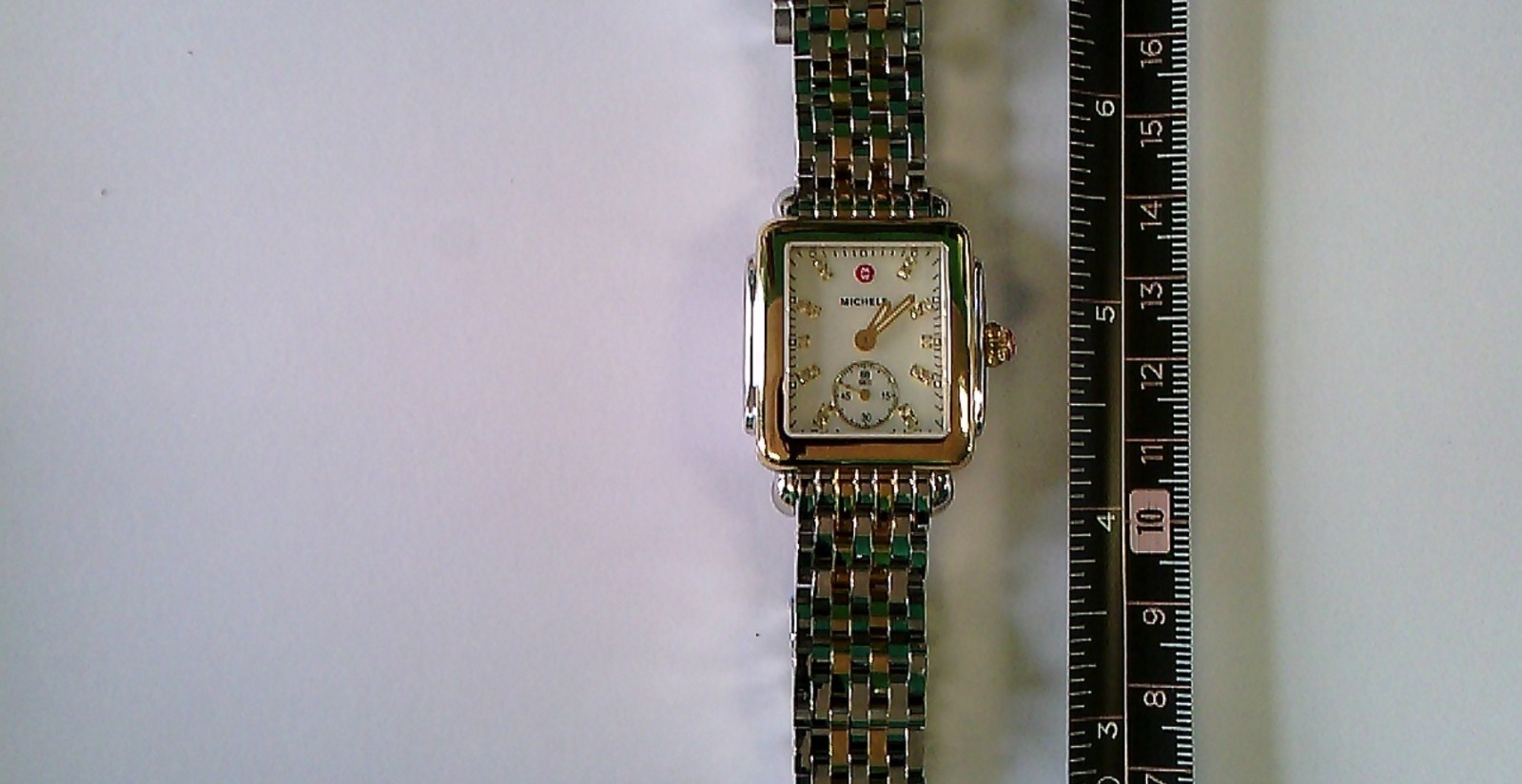 Michele Deco TRH 1969035 .08 ct tw Two Tone Watch. DOES NOT WORK. READ LISTING.